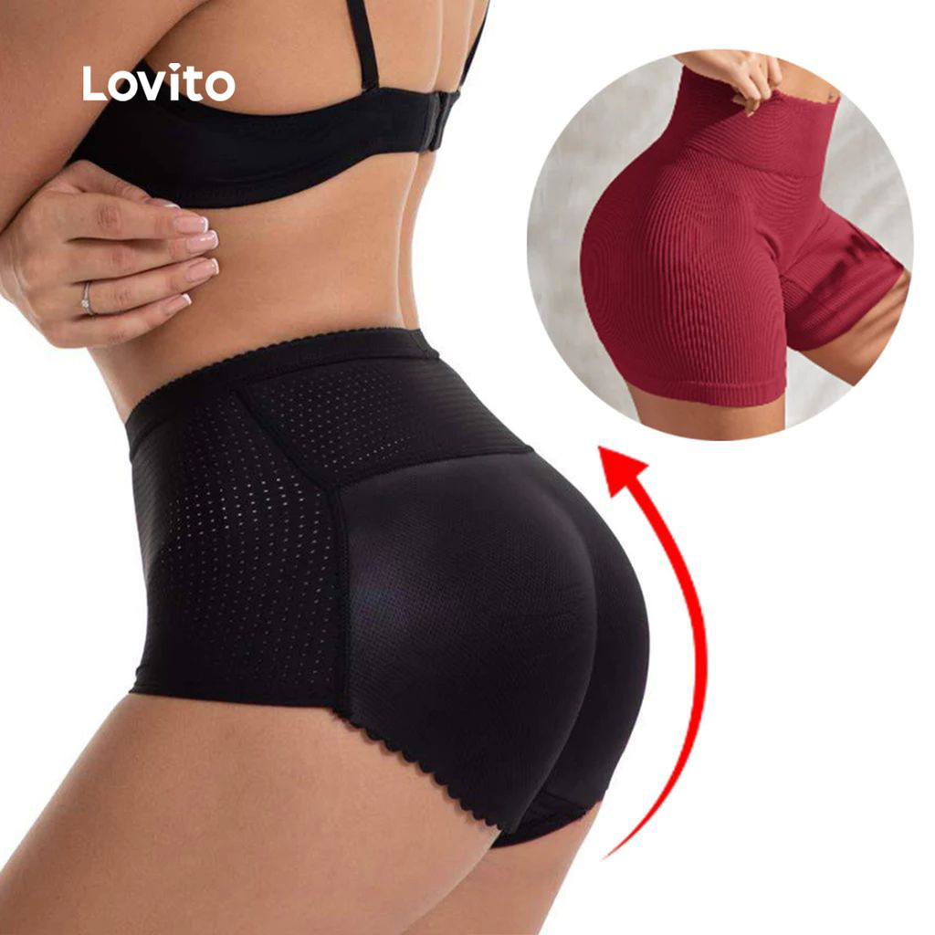 Lovito Calcinhas de Levantamento de Bunda com Elasticidade 4 em 1 para Todas As Estações para Mulheres LCS25A193 em Oferta na Shopee