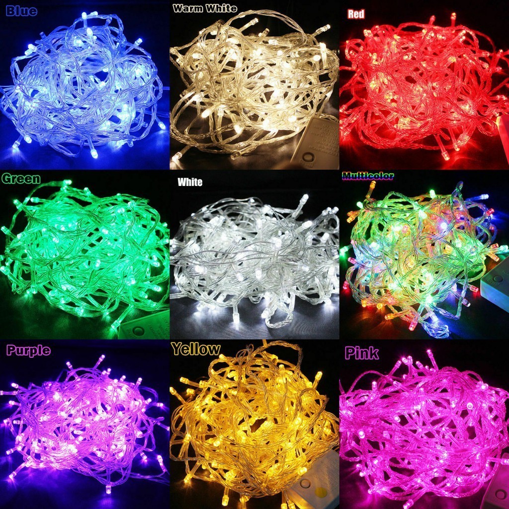 Pisca Pisca Natal Cordão 100 Leds 10m 8 Funções Varias Cores 110v