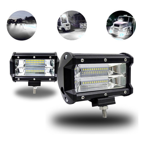 1 Barra Farol Milha Auxiliar Retangular LED 72w Off Road Linha Pesada Trator Colheitadeira Jeep Buggy — R$ 99,00 em Shopee