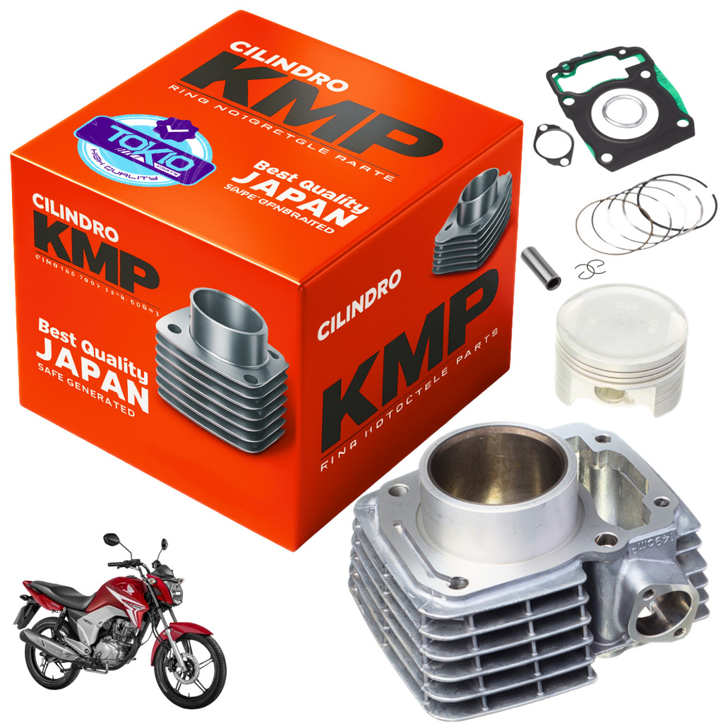 Kit Kmp Completo Cilindro Pistao Anel Junta TITAN 150 04 A 15 BROS em Oferta na Shopee