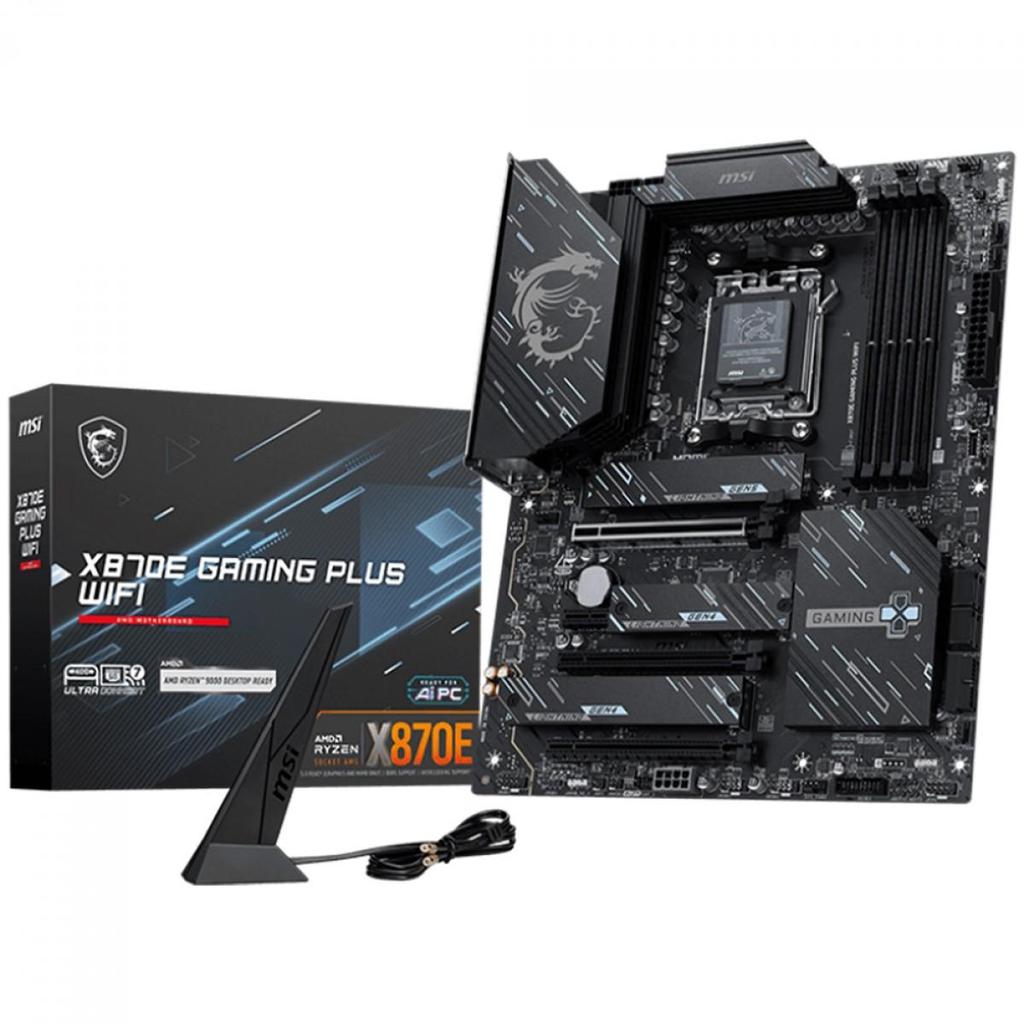 Placa Mãe MSI X870E Gaming PLUS WIFI, Chipset X870E, AMD AM5, ATX, DDR5, X870E GAMING PLUS WIFI em Oferta na Shopee