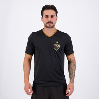 Camisa Atlético Mineiro Preta e Dourada em Oferta na Shopee