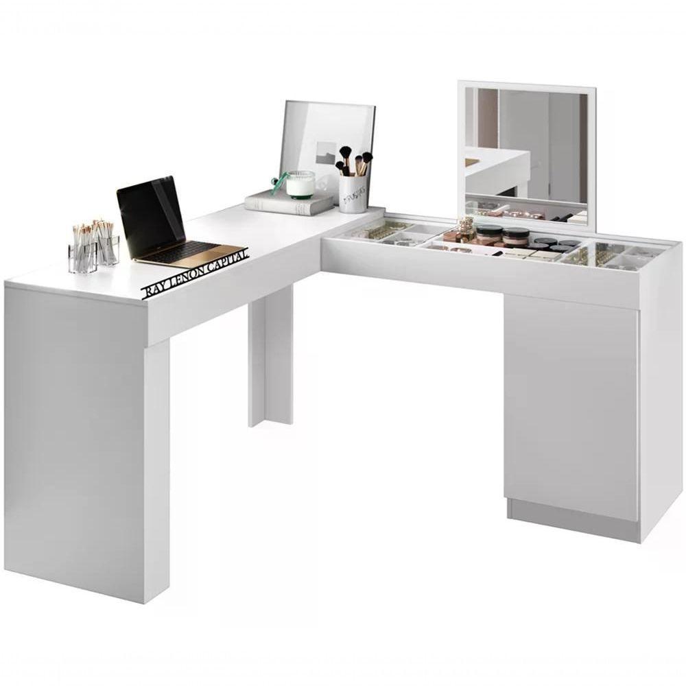 Escrivaninha Penteadeira De Canto 3003023 Branco Mbl Branco em Oferta na Shopee