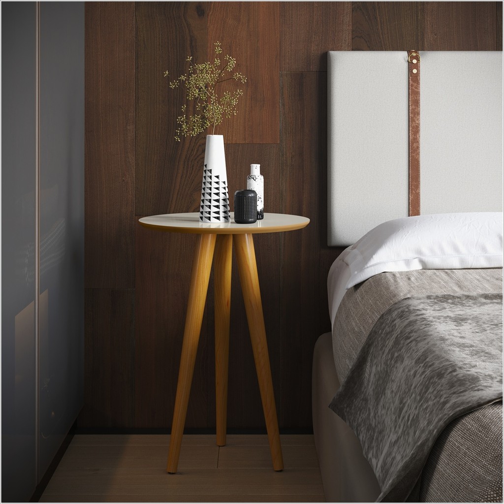 Mesa Lateral 4601 Pés Palito Off White Freijó Ofertamo Sala