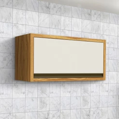 Armário Aéreo Cozinha 80 Cm Tempranillo 1 Porta 100% Mdf Amêndoa/Off White - Rio Doce