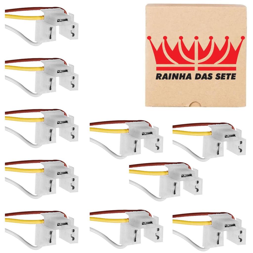 10 Soquete Farol Lâmpada H4 Fio 1.5mm Ete ETE7090B em Oferta na Shopee