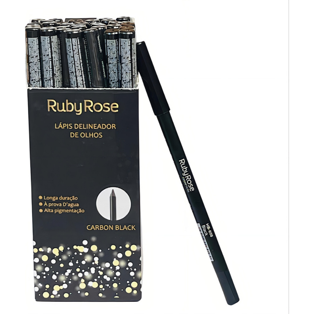 Lápis delineador Ruby Rose Carbon Black cor preto 1 Unidade