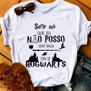 Camiseta Feminina Harry Potter Magia Funny Cartoon Unissex ENVIO IMEDIATO em Oferta na Shopee