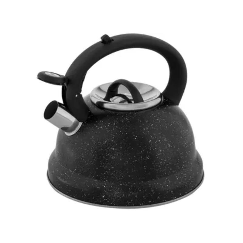 Chaleira Brinox 2,7 L com Apito Linha Roma Preto Marble em Oferta na Shopee