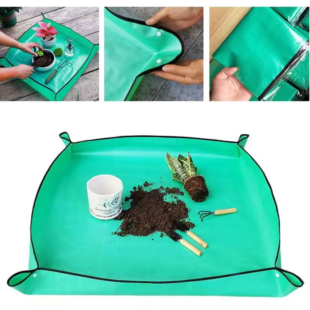 Tapete Esteira de Jardinagem para Transplante de Plantas Impermeável e Dobrável 100x100cm