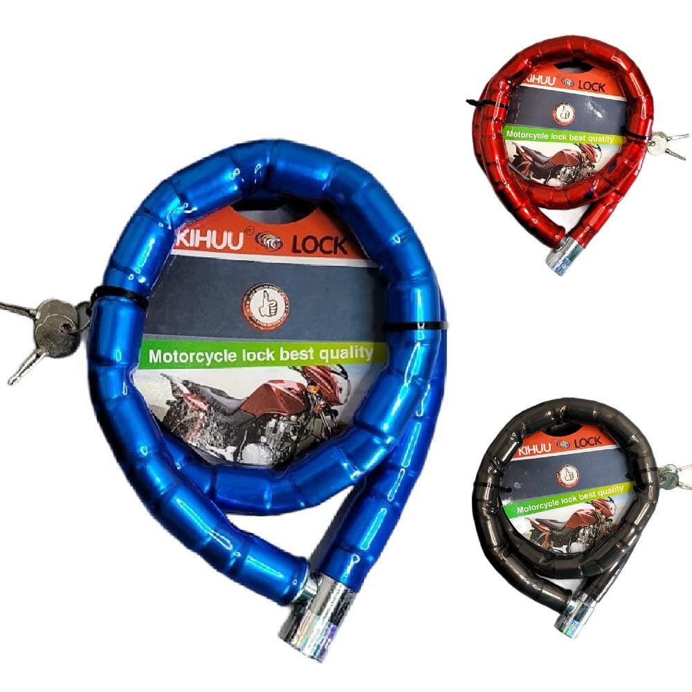 CORRENTE REFORCADA TETRA CADEADO TRAVA ANTIFURTO 95CM ARTICULADA 2 CHAVES PROFISSIONAL MOTO ESTEPE