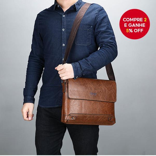 Pasta De Negócios Masculina De Couro Macio – Bolsa De Ombro Crossbody Casual Retrô Para Trabalho E Viagens ​