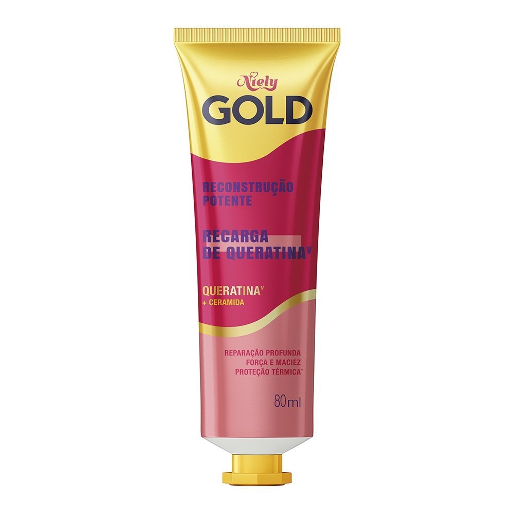 Creme Niely Gold Reconstrução Potente com Queratina 80g