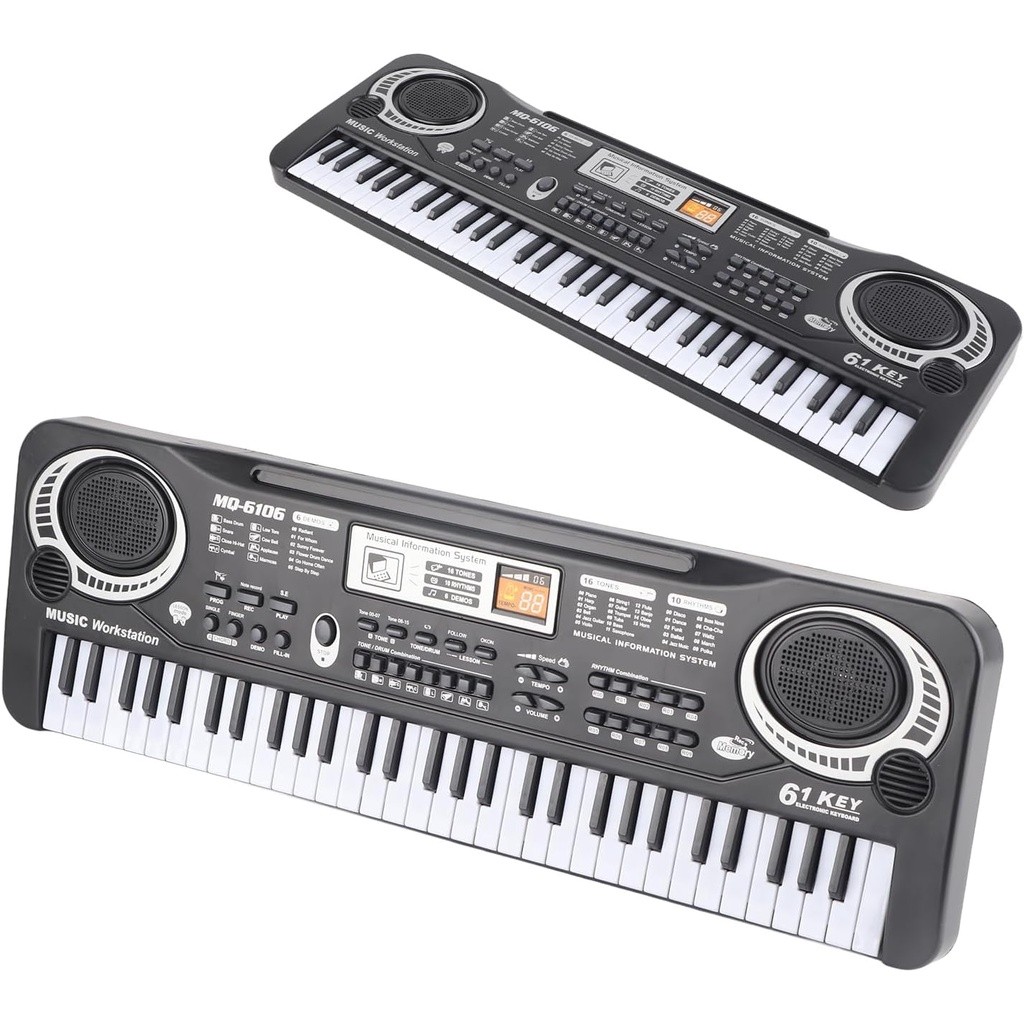 Brinquedo Teclado Piano  Elétrico Infantil De 61 Teclas Com Microfone E Fonte