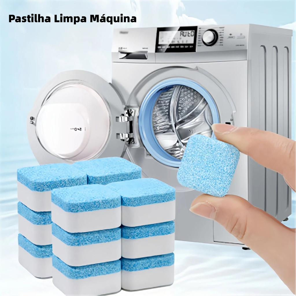 Kit Pastilha de Limpeza para Máquina de Lavar Roupas Louças Elimina Odores e Sujeiras