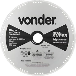 Disco de Corte Diamantado Contínuo 125 mm para Metais Vonder