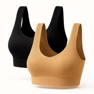 Kit 2 Top Sutiã  Sensual Feminino Canelado Com Fecho Ajustável Premium em Oferta na Shopee