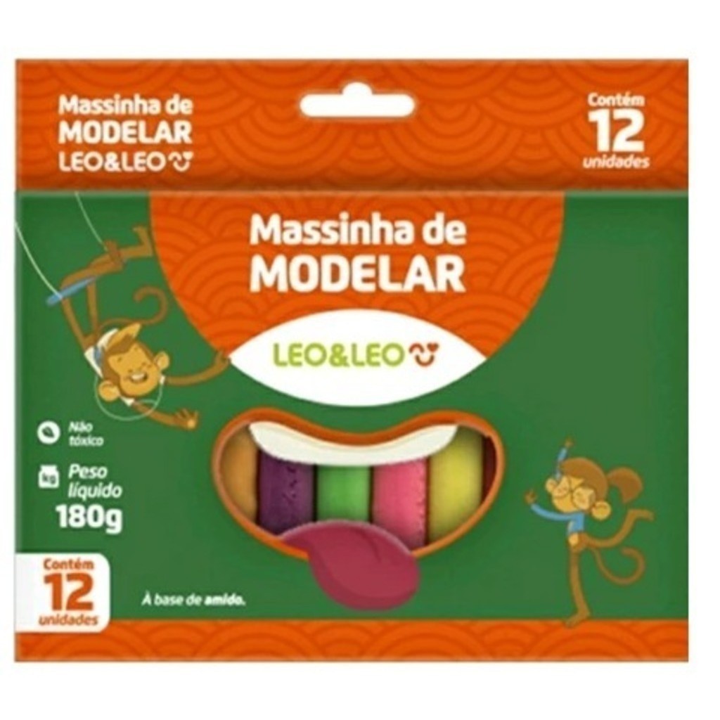 Massinha de Modelar Leo&Leo 6/12 Cores Atóxica e Colorida para Crianças em Oferta na Shopee