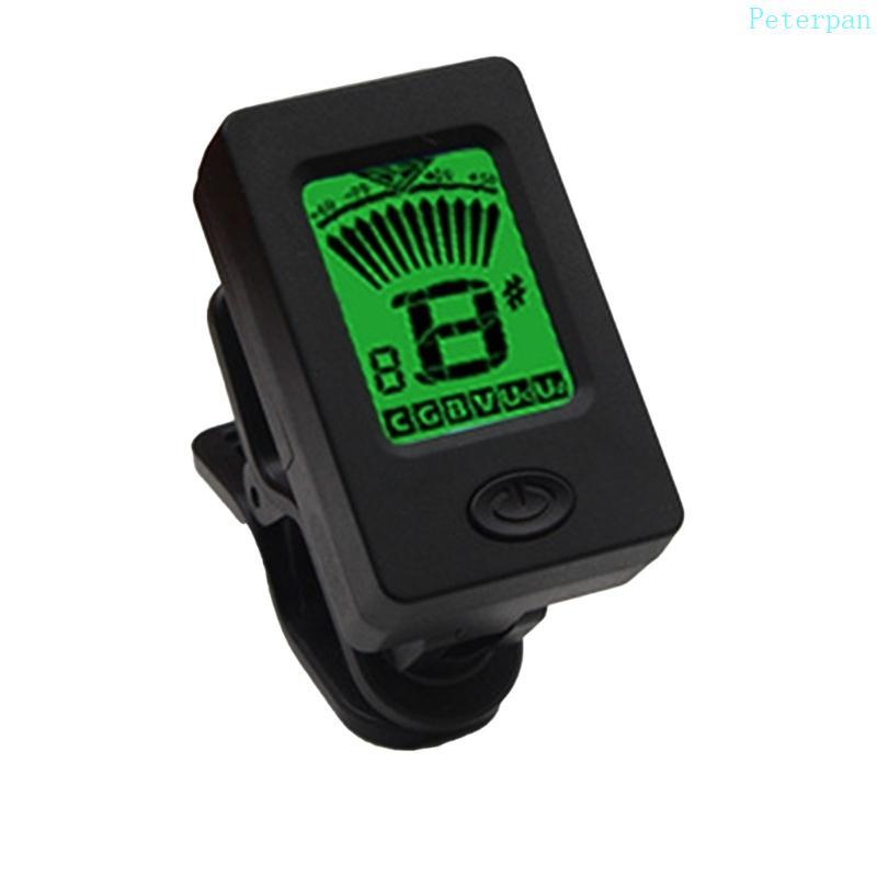 PETE Afinadores Guitarra Clip On Guitar Tuner Afinador Digital Display LCD Para Baixo Violinos Instrumento Cor