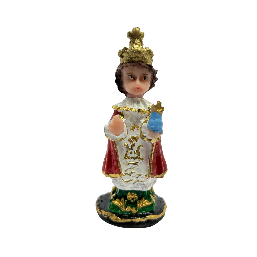 Imagem de Menino Jesus de Praga em Resina Nacional - 8 cm