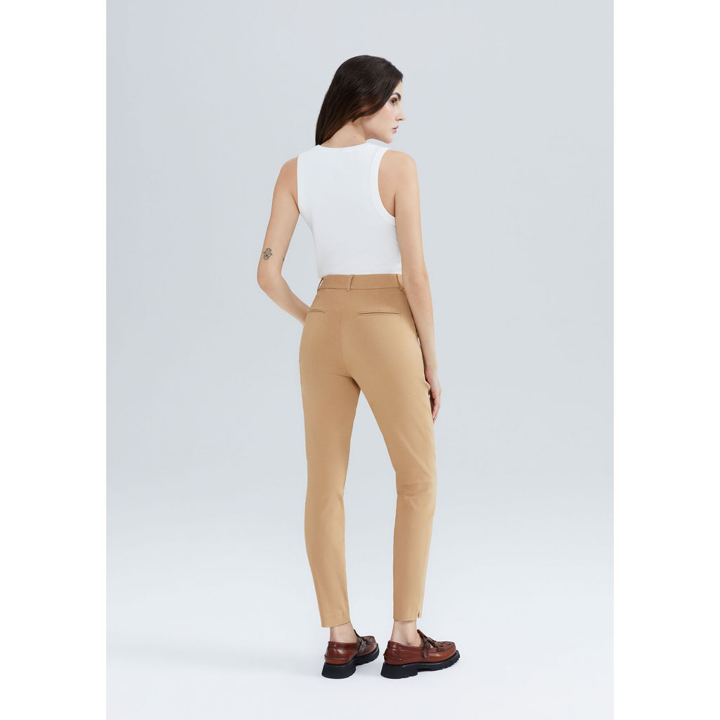 Detalhes do Calça Básica Feminina Cintura Média Em Alfaiataria