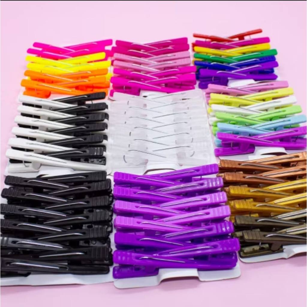 Kit 60 Presilhas Jacaré Bico De Pato Para Cabelo Prendedor Cores Variadas