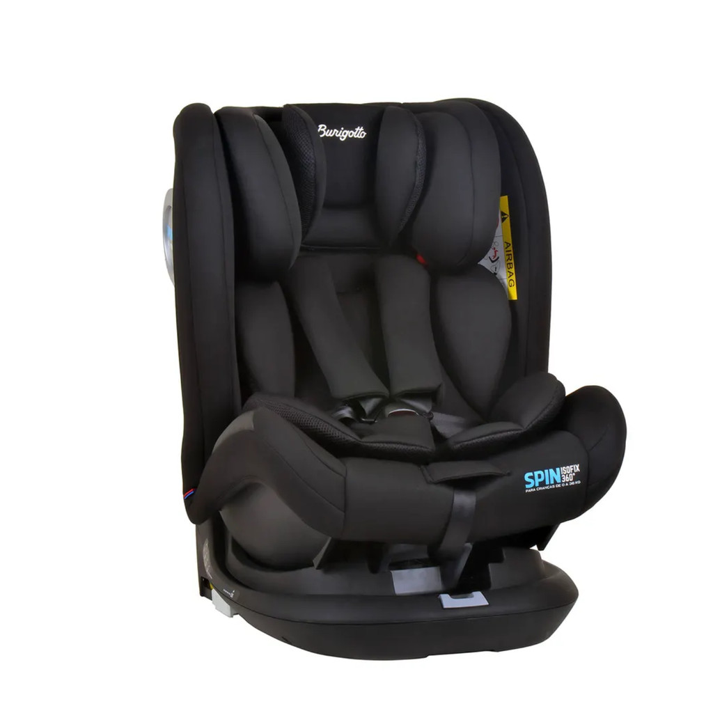 Cadeira para Carro Spin Black Isofix - Até 36kg Giro 360º Reclinável 5 Posições Side Protection - Burigotto