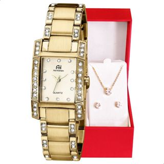 Relógio de Pulso Champion Ana Hickmann Feminino Dourado AH28044H Kit Colar e Brincos em Oferta na Shopee