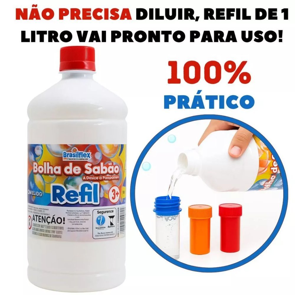 Refil para bolha de sabão líquido Bubble, atóxica e perfumada, escolha a quantidade em Oferta na Shopee