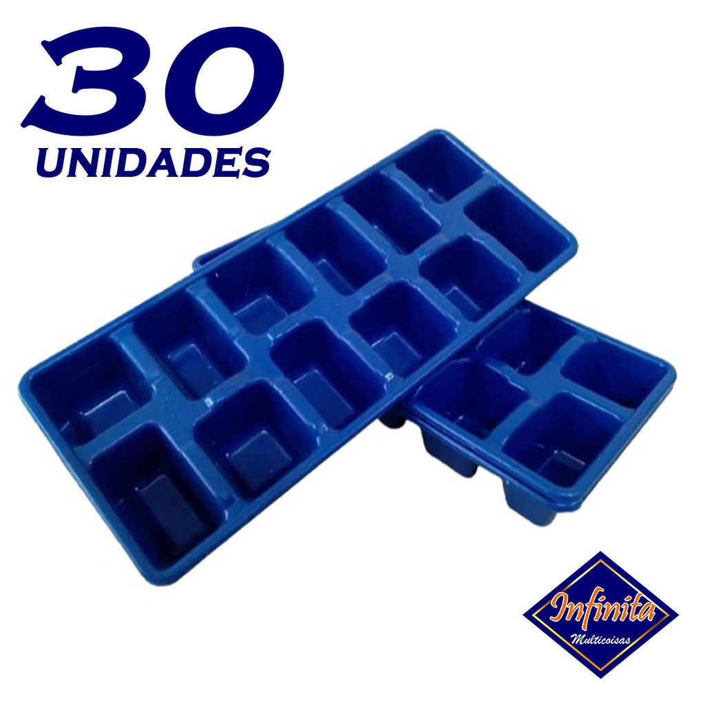 Kit 5 a 30 Forma de gelo plastica 12 cavidades forminha retangular