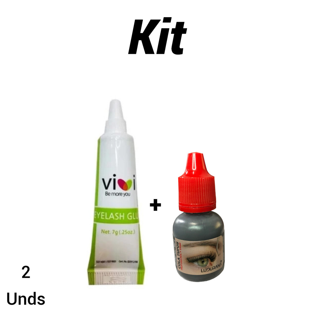 Cola Tufos Ludurana Preta + Cola de Cilios Vivi Branca em Oferta na Shopee
