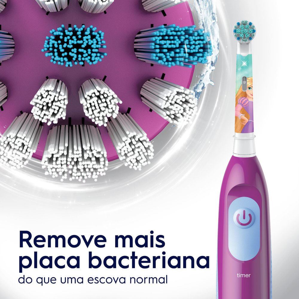 Detalhes do Escova Dental Infantil Oral-B Disney Princess Cores Sortidas + 2 Pilhas AA