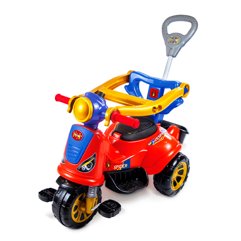 Carrinho Passeio Motoca Triciclo Avespa Spider com Pedal 2 em 1 Maral em Oferta na Shopee