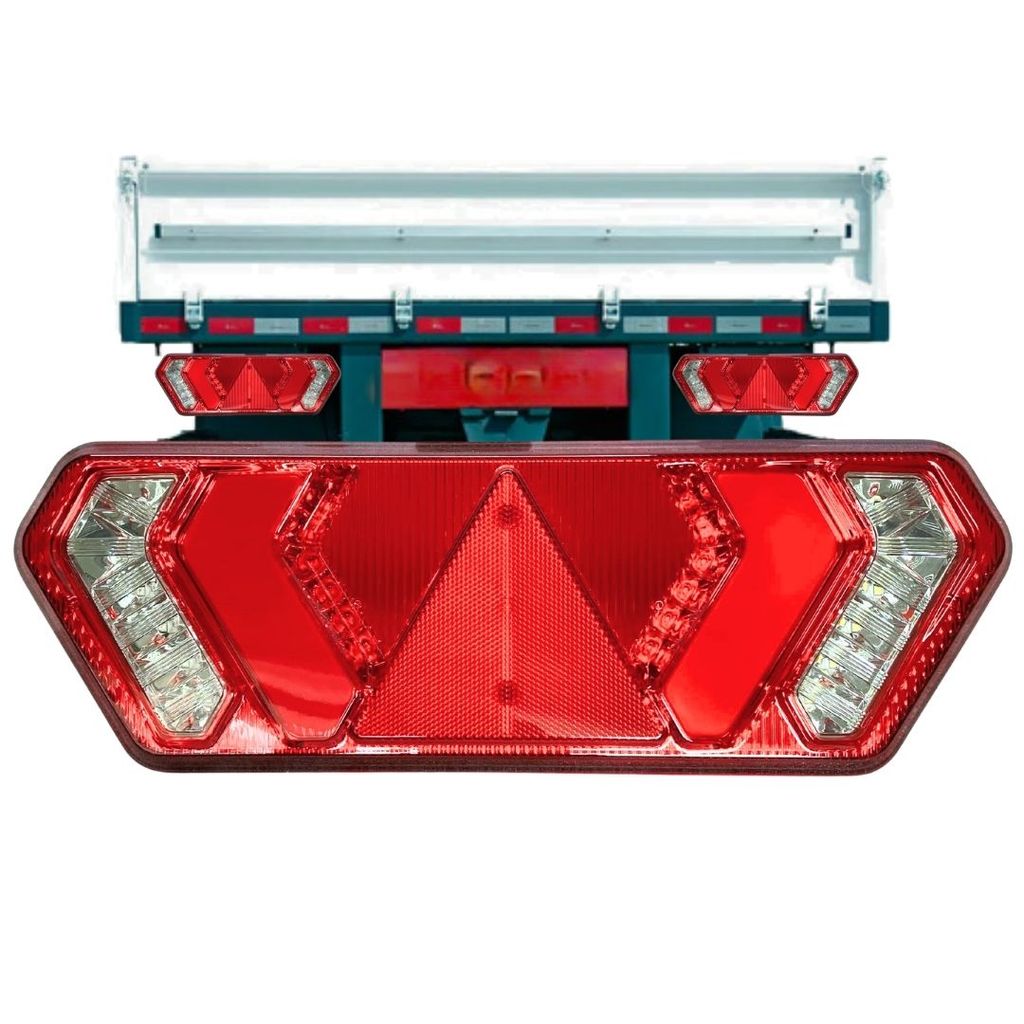 Lanterna Traseira Implemento Para Carreta Guerra Com Pisca Sequencial LED 12/24V Lado Direito