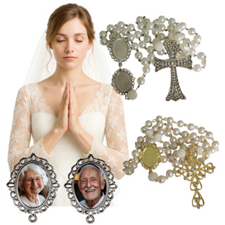 Terço Noiva Luxo Relicários Personalizados Com Foto Casamento Homenagem Presente Lembrança Afetiva em Oferta na Shopee