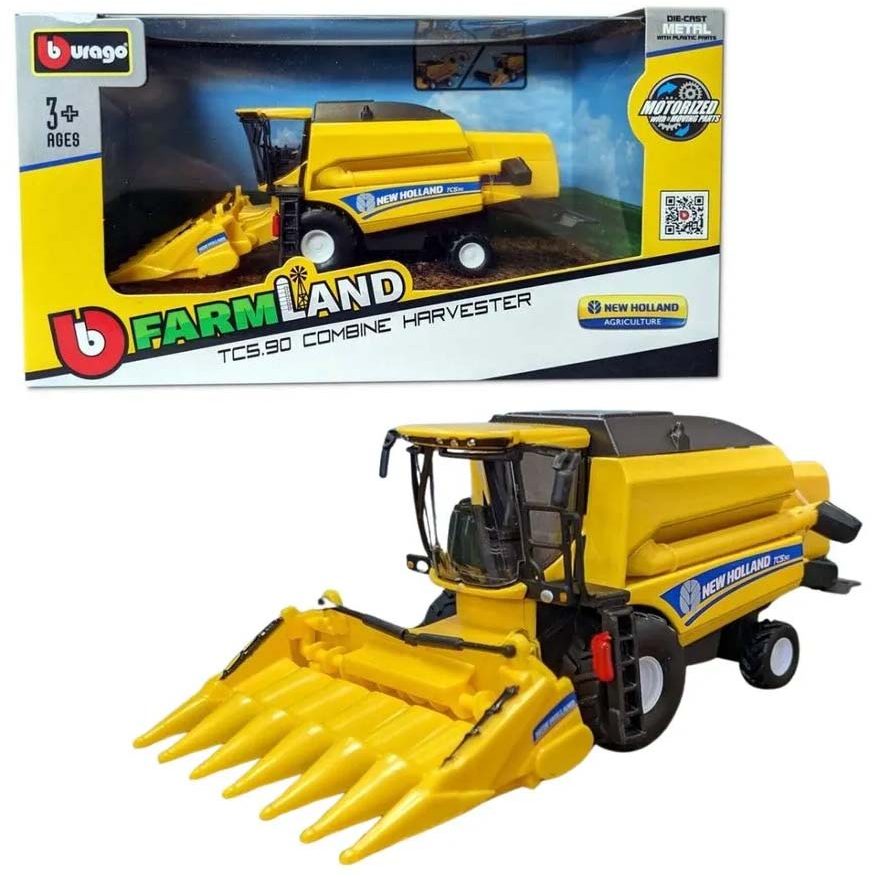 Miniatura Trator Colheitadeira de Milho New Holland Burago