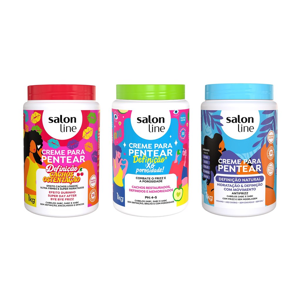 Kit Definição Absoluta com 3 Cremes para Pentear em Oferta na Shopee