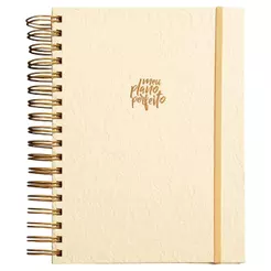Kit Biblia NVI com Espaço para anotações Tecido Pardal + Meu Plano Perfeito | Capa Creme
