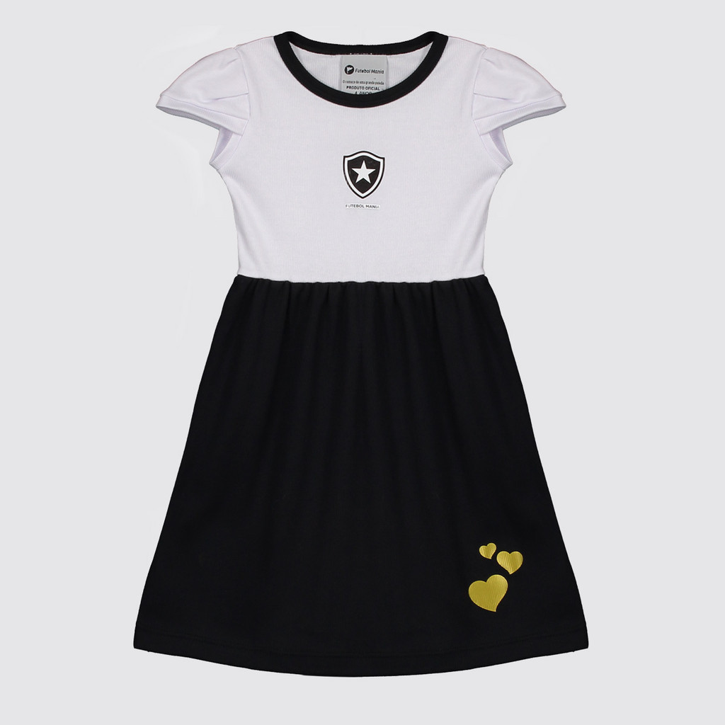Vestido Botafogo Infantil Preto
