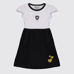 Vestido Botafogo Infantil Preto