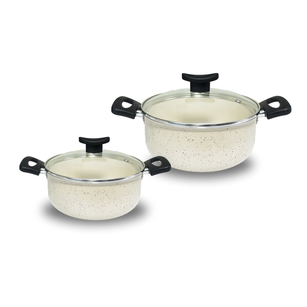 Conjunto 2 Panelas Caçarola Elegance Revestimento Teflon Pequena Antiaderente 5 Camadas