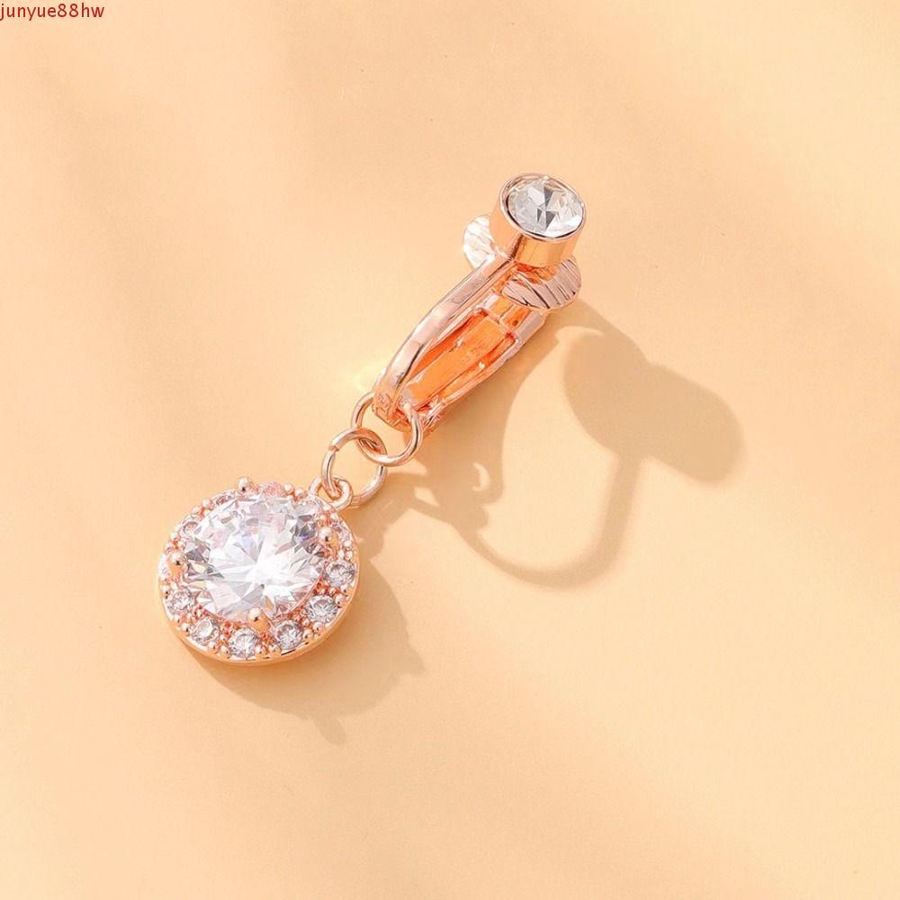 JUNYUE Umbigo Sem Piercing , Clipe De Barriga Falso De Zircônia Perfurada Com Strass , Anel Multicolorido em Oferta na Shopee
