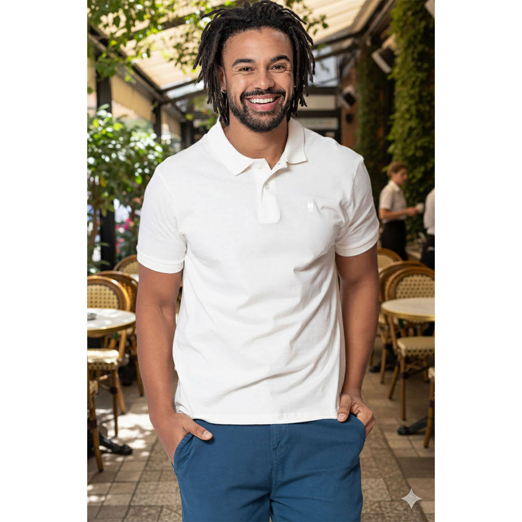 Detalhes do Polo Masculina Meia Malha Polo Wear Off White