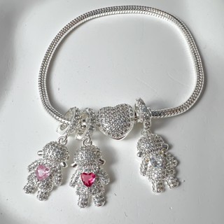 Pulseira Berloque Prata 925 Família Menino Menina Coração Colorido em Oferta na Shopee