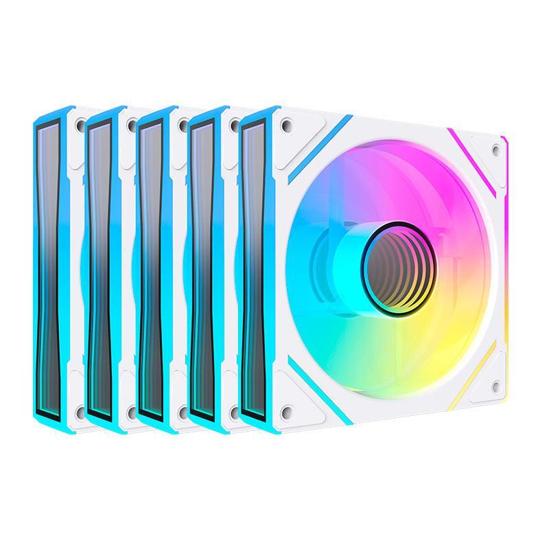 Kit Ventoinhas Acegeek Chroma, ARGB, 5x120mm, Branco, AG-CHROMA5X1-WH