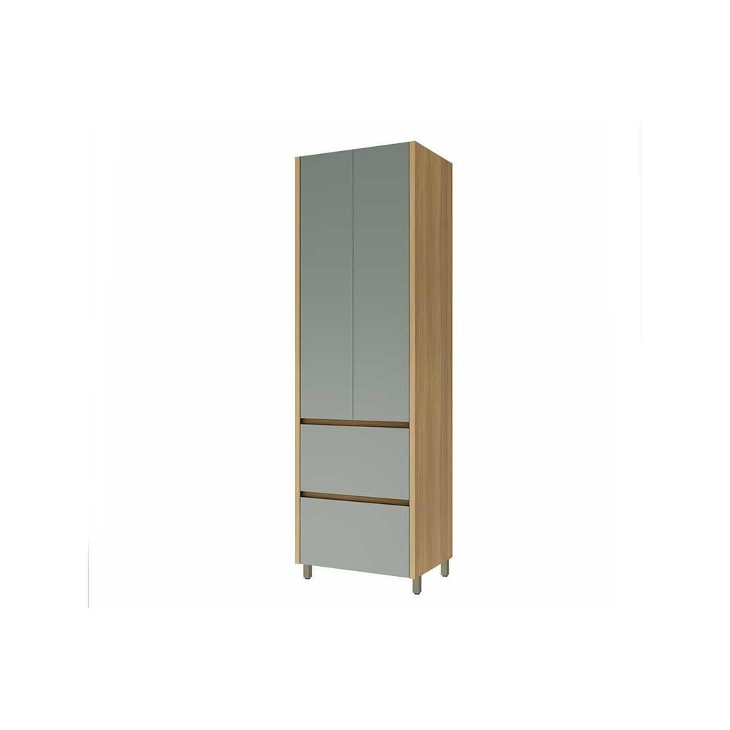Paneleiro de Cozinha Rainha c/ 2 Portas e 2 Gavetas 70cm Nature/Verde - Nesher