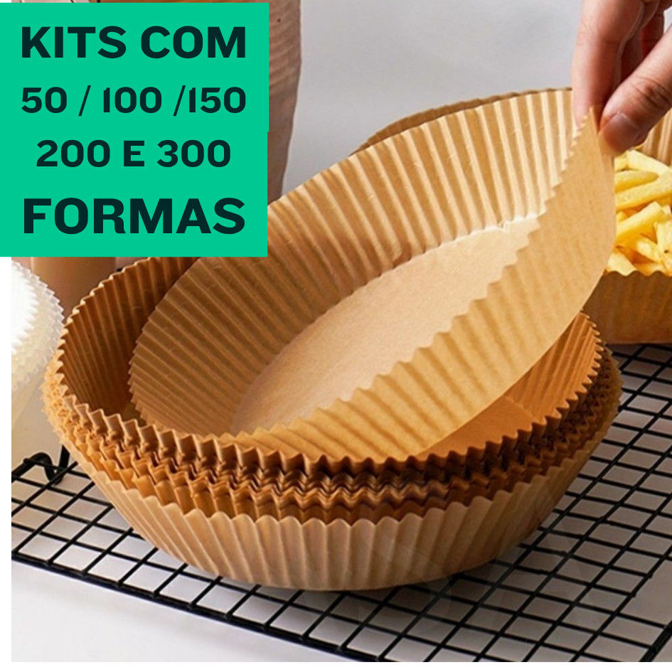 Forma De airfryer Papel Descartável Redondo Antiaderente Papel 50,100,150,200,300 Unidades em Oferta na Shopee