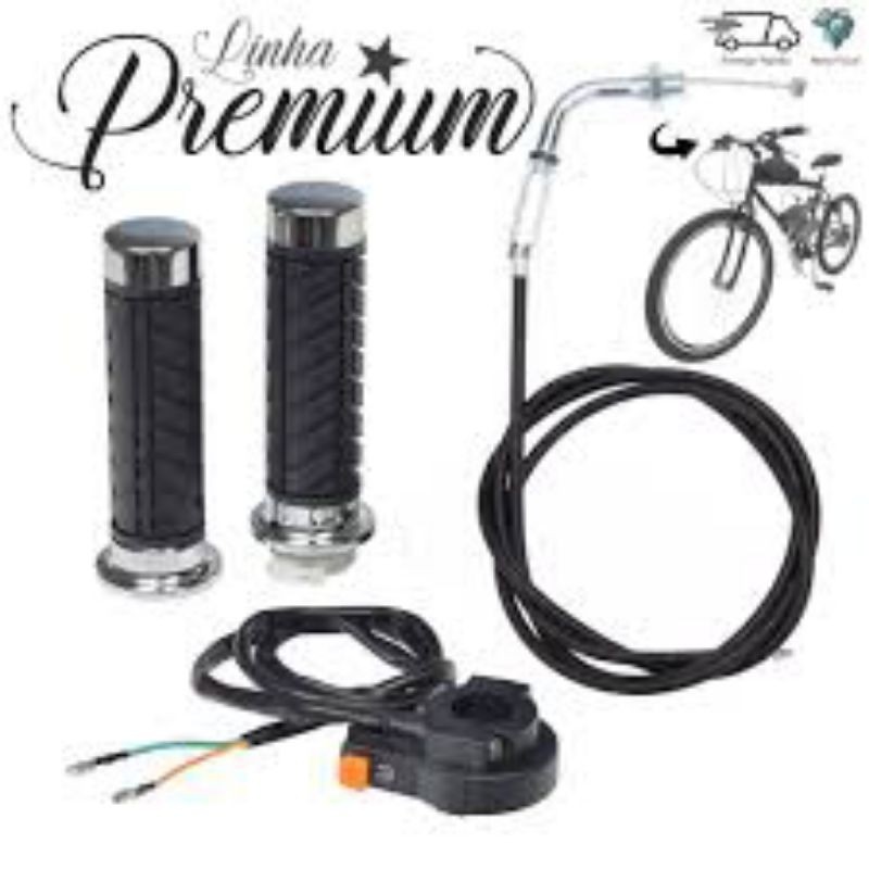 kit cabo Acelerador Manoplas punho corta corrente Bicicleta Motorizada 80cc