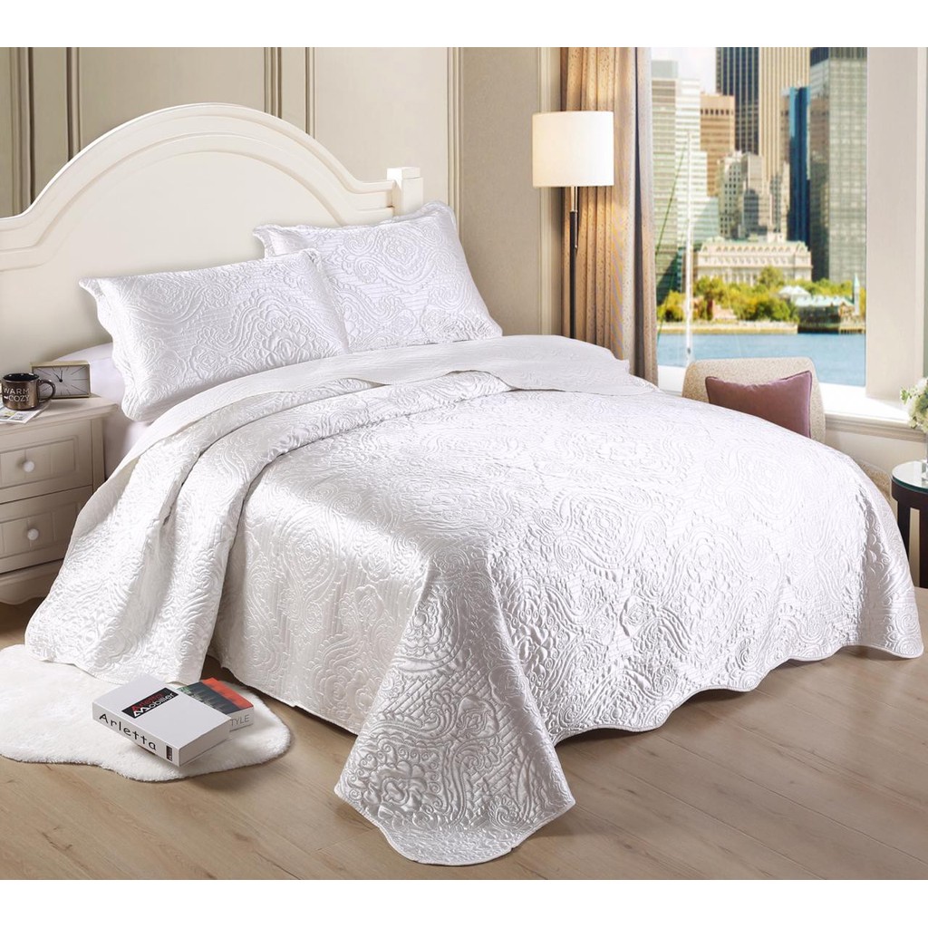 Kit Colcha Sultan Cetim Fashion Dupla Face 3Pçs Queen 260x240