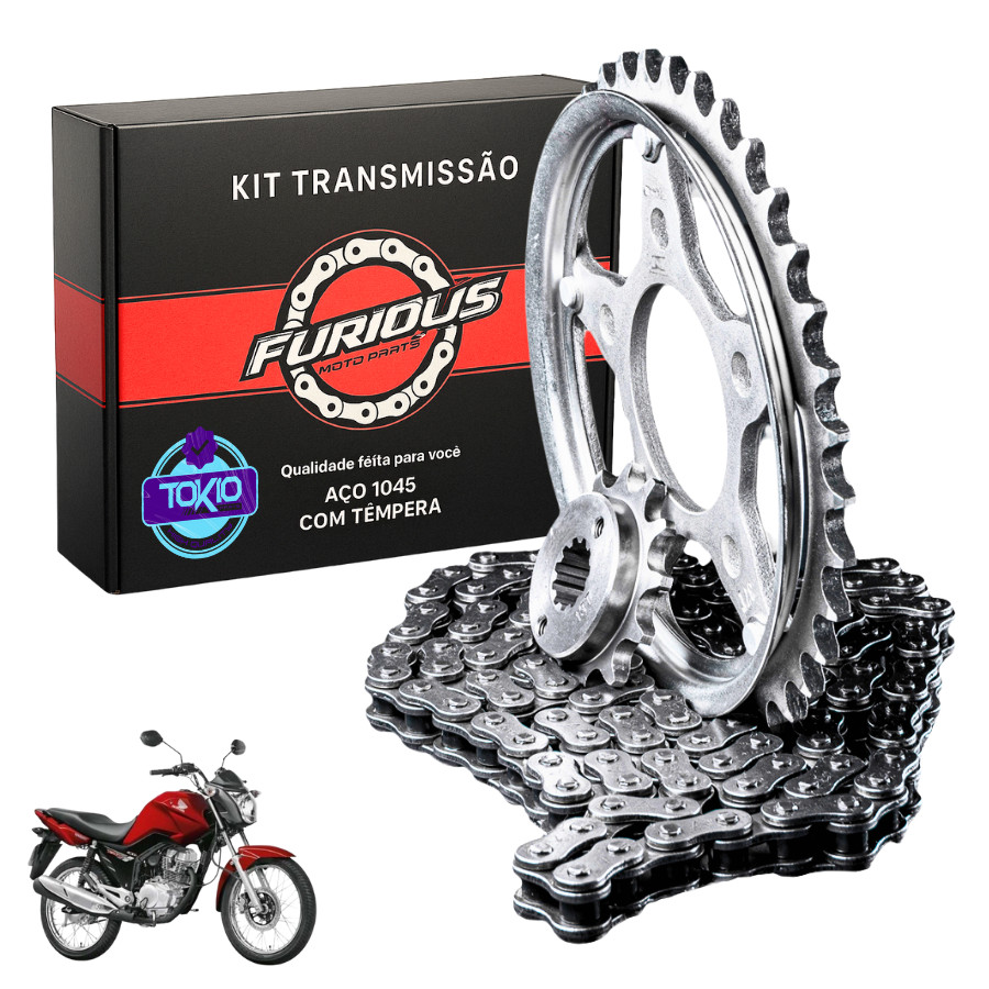 Kit Relação CG 125 Fan Titan 2009 A 2015 Transmissão Honda FURIOUS em Oferta na Shopee